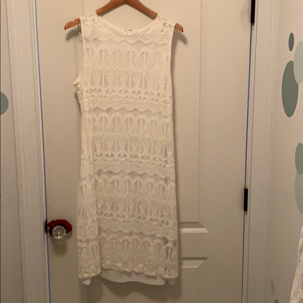 Sharagano white dress